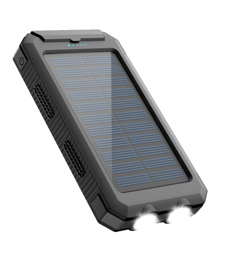 Lideka Powerbank 30000 mAh Charger - with Solar Panel Function on Solar Energy - 4x USB - USB C